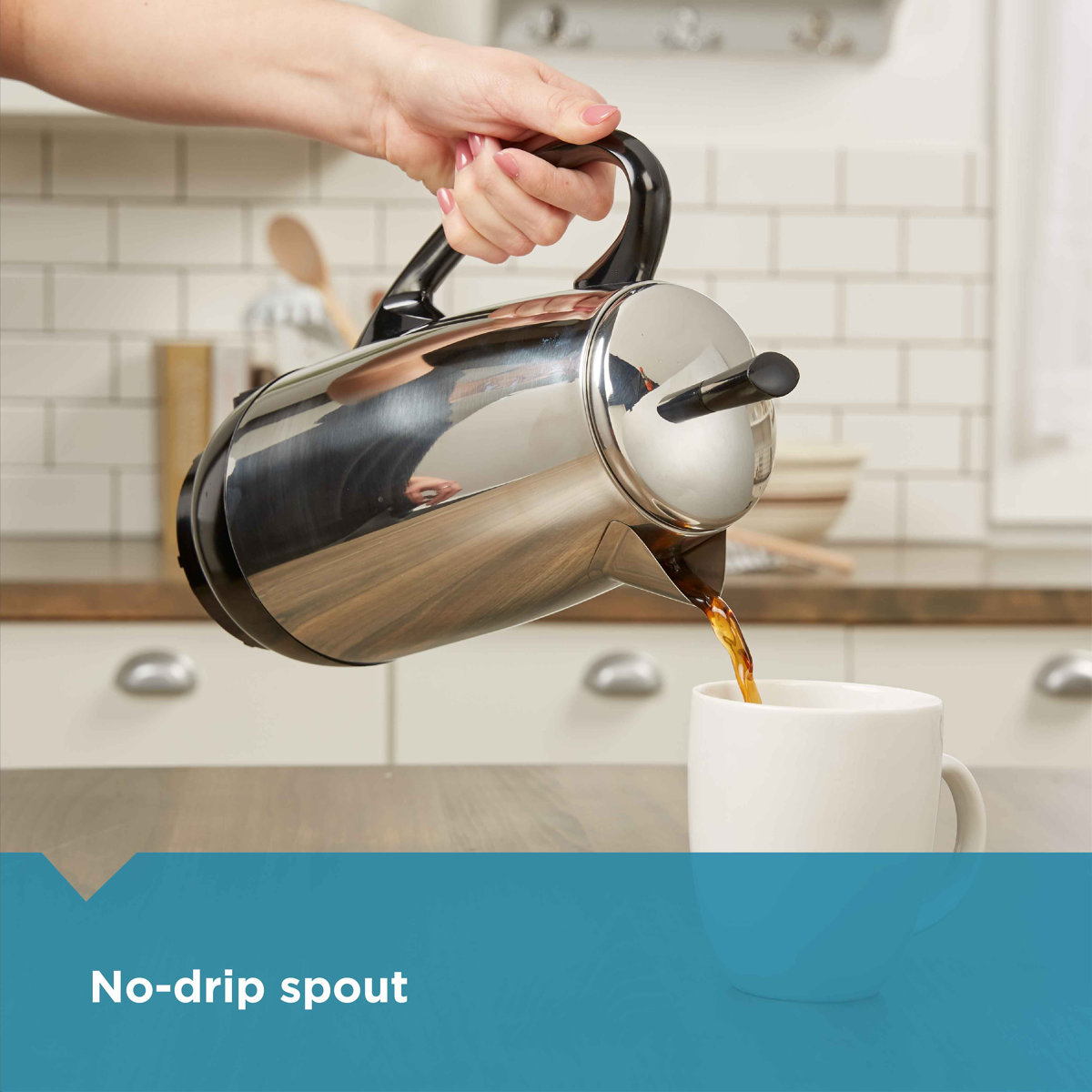 Farberware 12 Cup Electric Coffee Percolator, Coffee Maker with Stainless Steel Basket, Automatic Keep Warm, No-Drip Spout FCP412